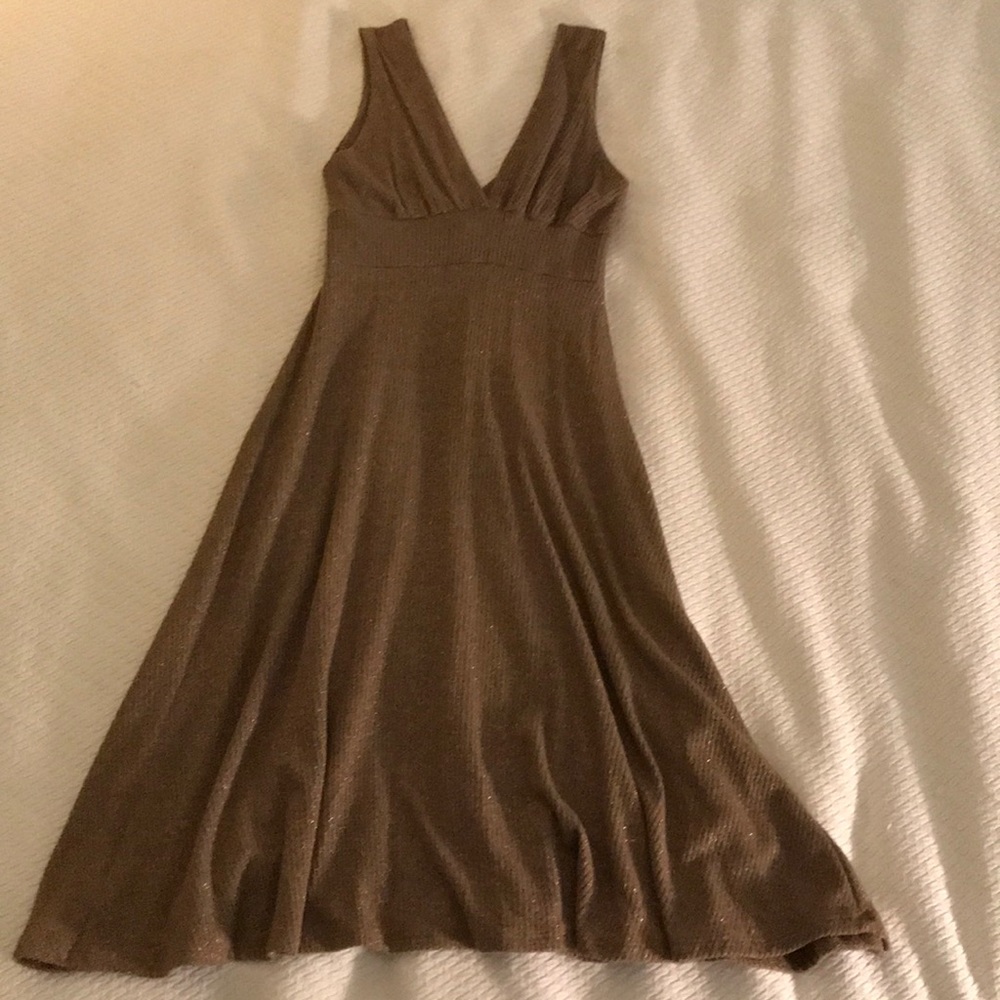 DZ gold & tan sparkle dress w/gold thread